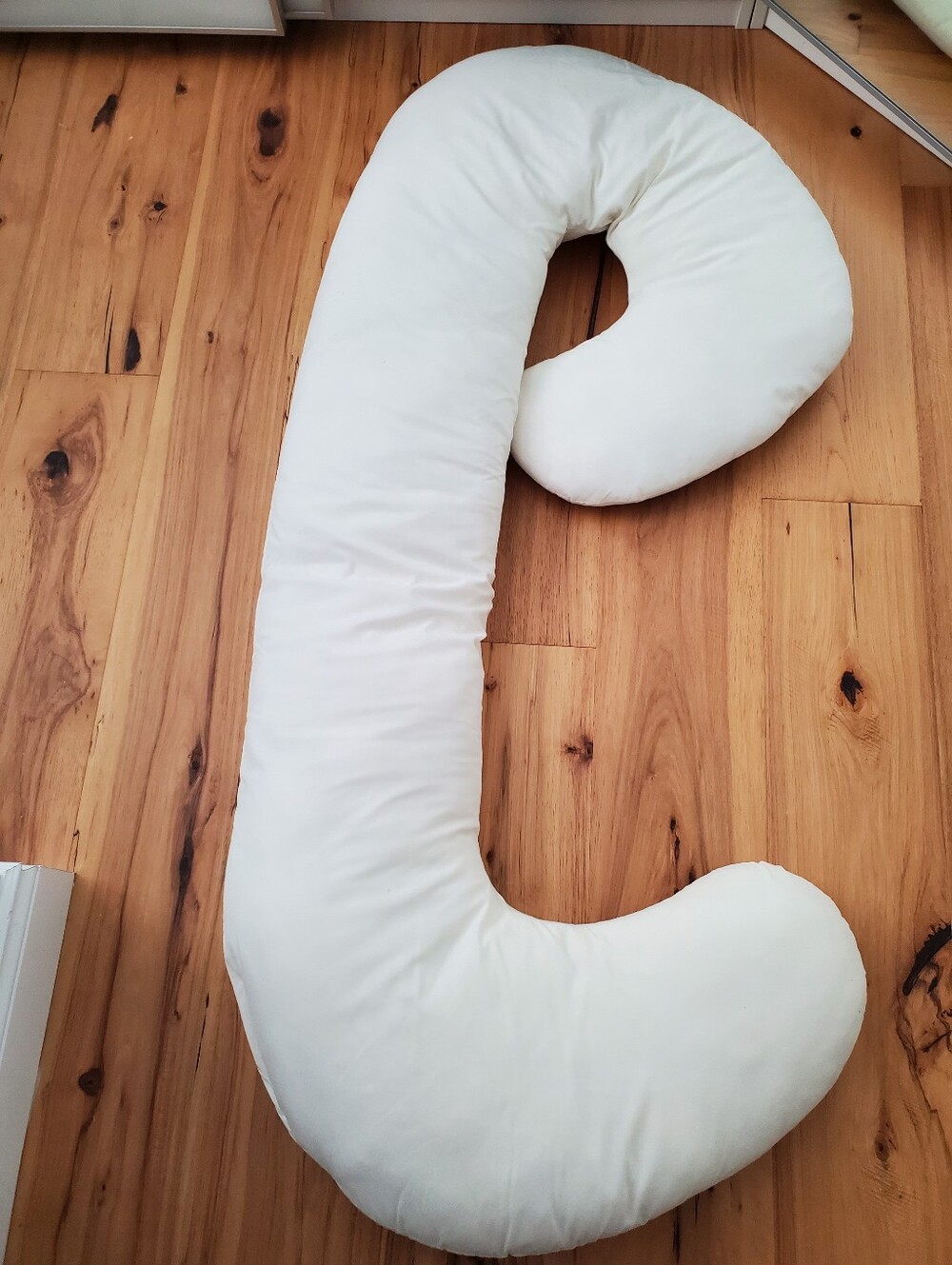 Premium Cream Full-Body C-Shaped Maternity Pillow - Universal Support